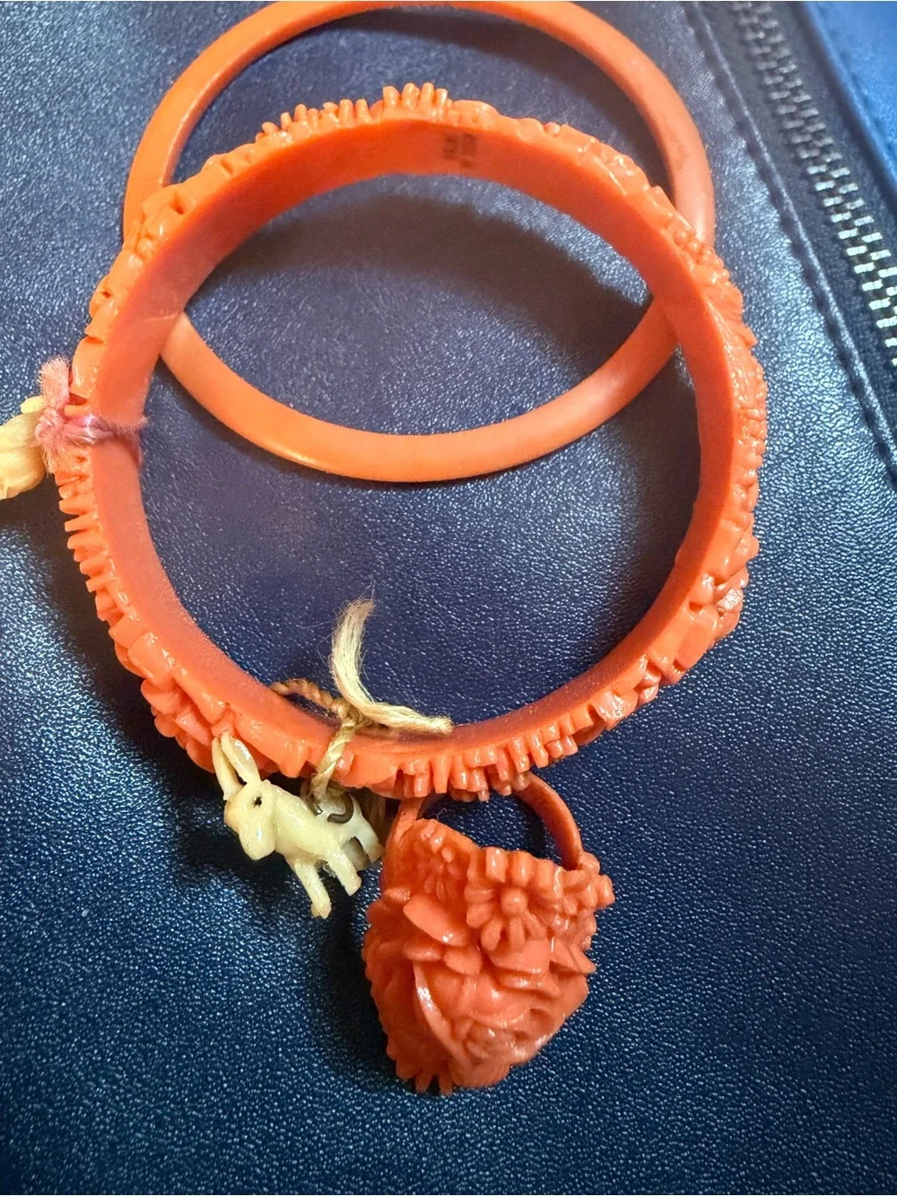 Rare Vtg Celluloid Kitsch Orange Japanese Jewelry Set